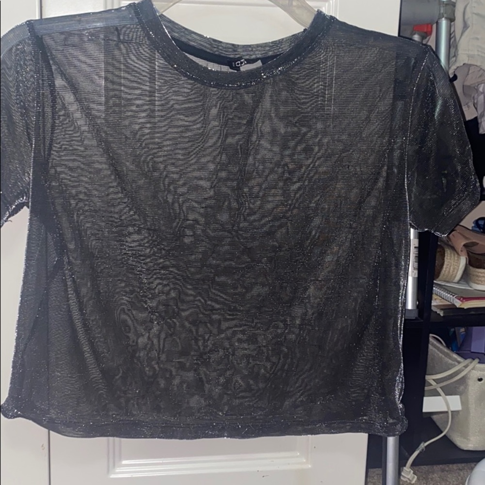 See through mesh crop top